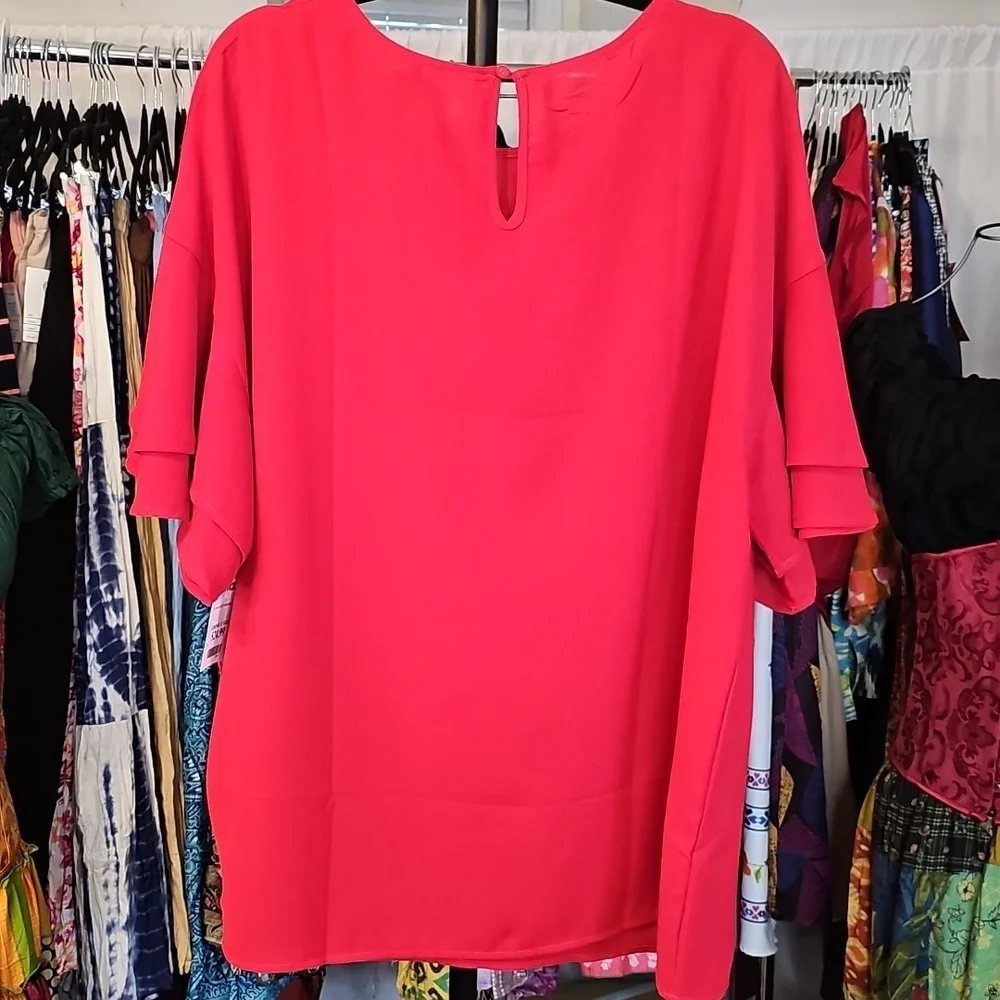 Sympli Bright Red Blouse - Picture 5 of 12